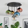 Koyoto Plafoniera, Lampada a sfera Blu, Oro, Verde, Chiaro, Ramato, Grigio fumo, 5-Luci