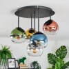 Koyoto Plafoniera, Lampada a sfera Blu, Oro, Verde, Chiaro, Ramato, Grigio fumo, 5-Luci