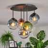 Gastor Plafoniera, Lampada a sfera 37 cm Blu, Cromo, Verde, Chiaro, Ramato, Grigio fumo, 5-Luci