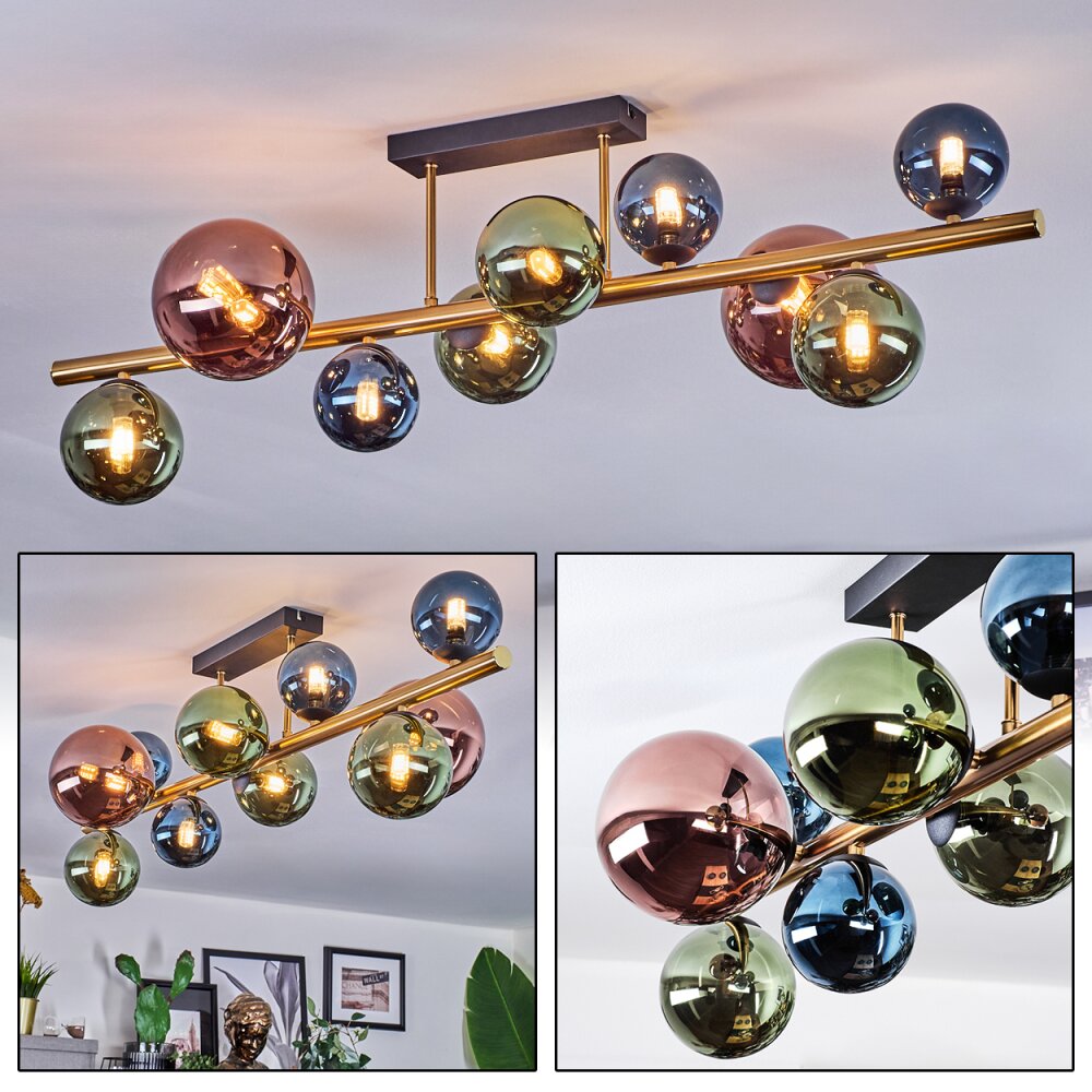 Chehalis Plafoniera, Lampada a sfera Oro, Nero, 10-Luci main product photo