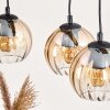 Koyoto Lampadario a sospensione, Lampada a sfera, Lampada a sospensione Écru, Nero, 3-Luci