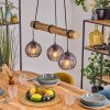Koyoto Lampadario a sospensione, Lampada a sfera, Lampada a sospensione Écru, Nero, 3-Luci
