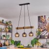 Koyoto Lampadario a sospensione, Lampada a sfera, Lampada a sospensione Écru, Nero, 3-Luci