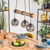 Koyoto Lampadario a sospensione, Lampada a sfera, Lampada a sospensione Écru, Nero, 3-Luci