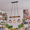 Koyoto Lampadario a sospensione, Lampada a sfera, Lampada a sospensione Écru, Nero, 3-Luci