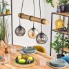 Koyoto Lampadario a sospensione, Lampada a sfera, Lampada a sospensione Écru, Nero, 3-Luci