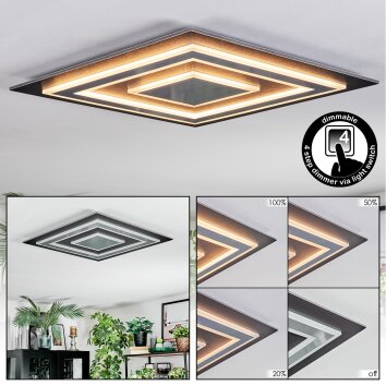 Lidor Plafoniera LED Antracite, Grigio, Nero, 1-Luce