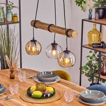 Koyoto Lampadario a sospensione, Lampada a sfera, Lampada a sospensione Écru, Nero, 3-Luci Koyoto Lampadario a sospensione, Lampada a sfera, Lampada a sospensione Écru, Nero, 3-Luci