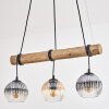 Koyoto Lampadario a sospensione, Lampada a sfera, Lampada a sospensione Écru, Nero, 3-Luci