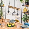 Koyoto Lampadario a sospensione, Lampada a sfera, Lampada a sospensione Écru, Nero, 3-Luci