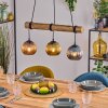 Koyoto Lampadario a sospensione, Lampada a sfera, Lampada a sospensione Écru, Nero, 3-Luci