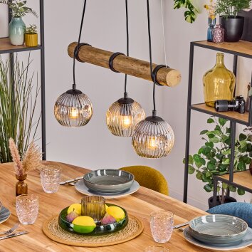 Ripoll Lampadario a sospensione, Lampada a sfera, Lampada a sospensione Écru, Nero, 3-Luci