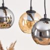 Koyoto Lampadario a sospensione, Lampada a sfera, Lampada a sospensione Écru, Nero, 3-Luci