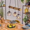 Koyoto Lampadario a sospensione, Lampada a sfera, Lampada a sospensione Écru, Nero, 3-Luci