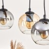 Koyoto Lampadario a sospensione, Lampada a sfera, Lampada a sospensione Écru, Nero, 3-Luci