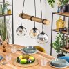 Koyoto Lampadario a sospensione, Lampada a sfera, Lampada a sospensione Écru, Nero, 3-Luci