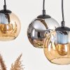 Koyoto Lampadario a sospensione, Lampada a sfera, Lampada a sospensione Écru, Nero, 3-Luci