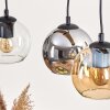 Koyoto Lampadario a sospensione, Lampada a sfera, Lampada a sospensione Écru, Nero, 3-Luci