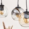Koyoto Lampadario a sospensione, Lampada a sfera, Lampada a sospensione Écru, Nero, 3-Luci