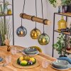 Koyoto Lampadario a sospensione, Lampada a sfera, Lampada a sospensione Écru, Nero, 3-Luci