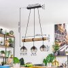 Koyoto Lampadario a sospensione, Lampada a sfera, Lampada a sospensione Écru, Nero, 3-Luci