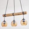 Koyoto Lampadario a sospensione, Lampada a sfera, Lampada a sospensione Écru, Nero, 3-Luci