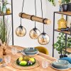 Koyoto Lampadario a sospensione, Lampada a sfera, Lampada a sospensione Écru, Nero, 3-Luci