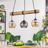 Koyoto Lampadario a sospensione, Lampada a sfera, Lampada a sospensione Écru, Nero, 3-Luci
