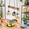 Koyoto Lampadario a sospensione, Lampada a sfera, Lampada a sospensione Écru, Nero, 3-Luci