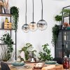 Gastor Lampadario a sospensione, Lampada a sfera, Lampada a sospensione Ambrato, Chiaro, Grigio fumo, 3-Luci
