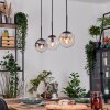 Gastor Lampadario a sospensione, Lampada a sfera, Lampada a sospensione Ambrato, Chiaro, Grigio fumo, 3-Luci