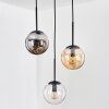 Gastor Lampadario a sospensione, Lampada a sfera, Lampada a sospensione Ambrato, Chiaro, Grigio fumo, 3-Luci