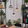 Gastor Lampadario a sospensione, Lampada a sfera, Lampada a sospensione Ambrato, Chiaro, Grigio fumo, 3-Luci