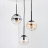 Gastor Lampadario a sospensione, Lampada a sfera, Lampada a sospensione Ambrato, Chiaro, Grigio fumo, 3-Luci