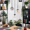 Gastor Lampadario a sospensione, Lampada a sfera, Lampada a sospensione Ambrato, Chiaro, Grigio fumo, 3-Luci