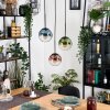 Gastor Lampadario a sospensione, Lampada a sfera, Lampada a sospensione Blu, Verde, Chiaro, Ramato, 3-Luci