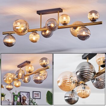 Chehalis Plafoniera, Lampada a sfera Oro, Nero, 10-Luci