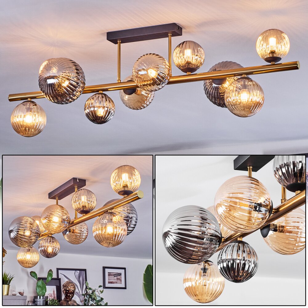 Chehalis Plafoniera, Lampada a sfera Oro, Nero, 10-Luci main product photo
