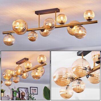 Chehalis Plafoniera, Lampada a sfera Oro, Nero, 10-Luci