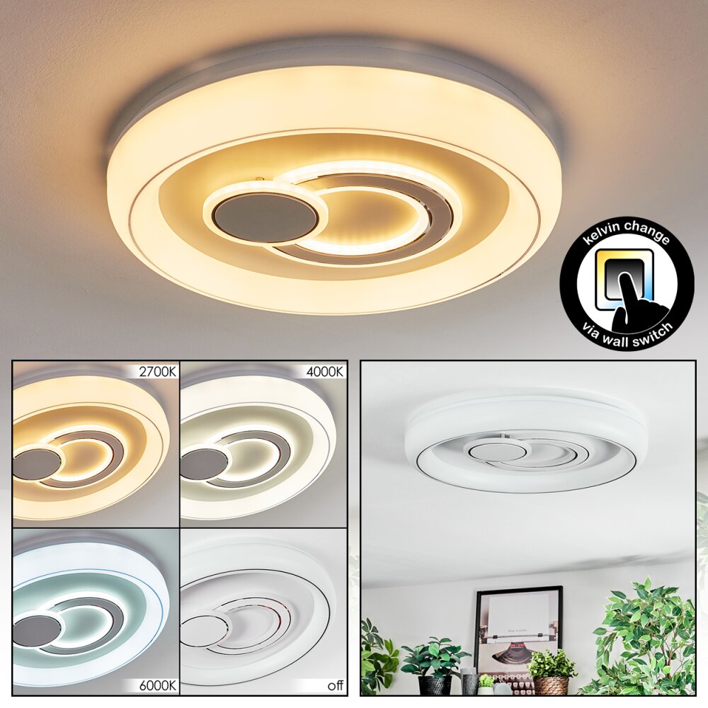 Rarel Plafoniera LED Argento, Bianco, 1-Luce main product photo