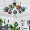 Koyoto Plafoniera, Lampada a sfera 82 cm Blu, Verde, Ramato, 7-Luci
