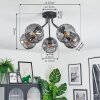 Koyoto Plafoniera, Lampada a sfera 52 cm Grigio fumo, 5-Luci