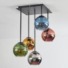 Koyoto Plafoniera, Lampada a sfera Blu, Cromo, Oro, Verde, Ramato, Grigio fumo, 5-Luci