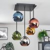 Koyoto Plafoniera, Lampada a sfera Blu, Cromo, Oro, Verde, Ramato, Grigio fumo, 5-Luci
