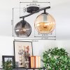 Koyoto Plafoniera, Lampada a sfera Ambrato, Grigio fumo, 2-Luci