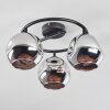 Ripoll Plafoniera, Lampada a sfera Cromo, Grigio fumo, 3-Luci
