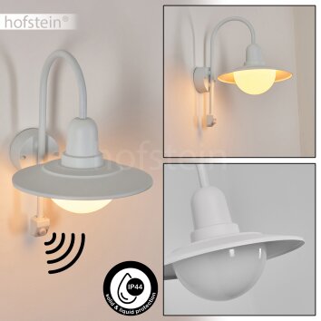 Pohei Lampada da parete per esterno Bianco, 1-Luce, Sensori di movimento