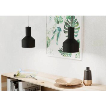 Eglo-Leuchten CASIBARE Lampada a Sospensione Nero, 1-Luce