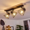 Panaguá Plafoniera Legno chiaro, Nero, 3-Luci