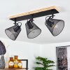 Panaguá Plafoniera Legno chiaro, Nero, 3-Luci